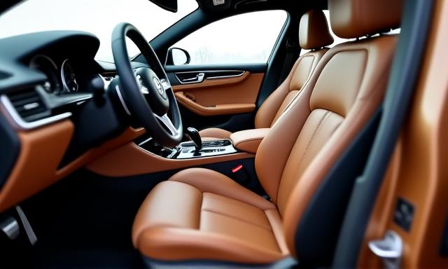 完璧にクリーニングされた高級車のレザーインテリア